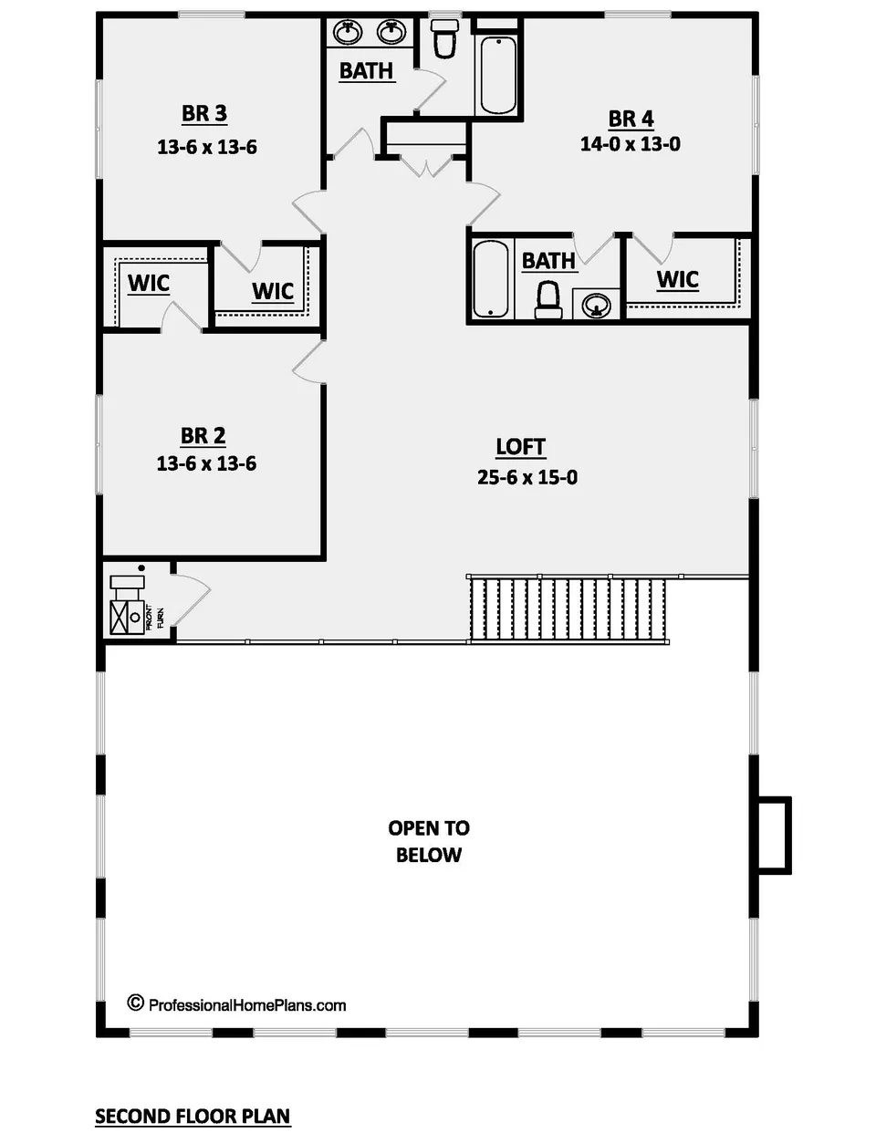 The Homestead second level floor plan